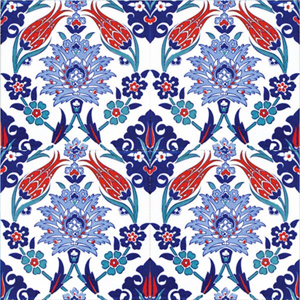 AC-4 Iznik Lale Desen Cini Karo, Kütahya çinisi, iznik çini, Cami çinileri, Türk hamamı, arabic mosque, Banyo dekorasyon, fiyatları, örnekleri tulip ottoman patterned iznik turkish ceramic tiles
