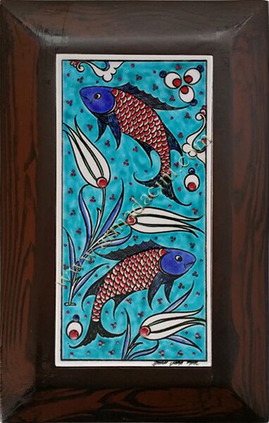 10x20 Kutahya Çinisi Balık Desenli El Dekoru 104 Cini Pano iznik çinileri el yapımı çini karo türk çini sanatı desenleri osmanlı motifleri türk hamamı çini pano banyo mutfak çiniler seramik otel ev cami metro dekorasyon mosque masjid hand made interior ceramic tiles decoration turkısh bath bathroom fiyatları