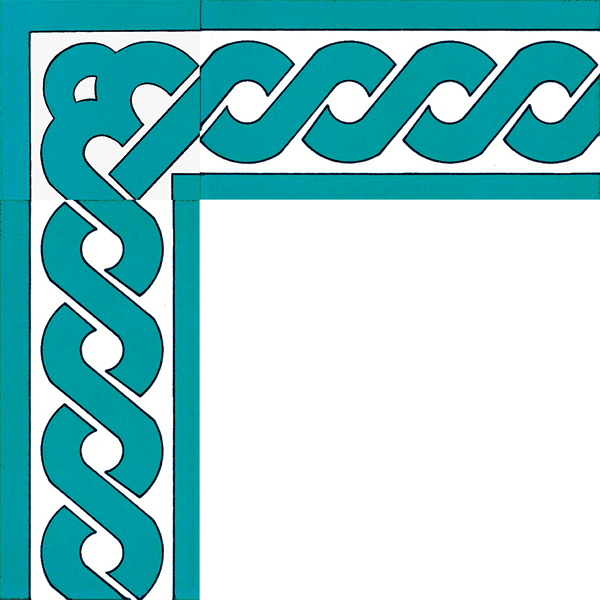 Kütahya tile, iznik tile, Mosque tiles, Patterned ceramic tile, islamic art, maroc, arabic geometric tiles, Turquoise Chain Cini Border prices samples