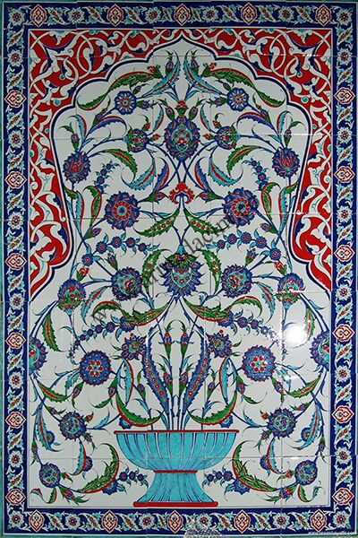 120x180 Kutahya Cini Desenli El Dekoru 935 Cini Karo Kütahya ve iznik çinileri el yapımı çini karo klasik türk çini sanatı desenleri osmanlı motifleri türk hamamı çini pano banyo mutfak çiniler seramik dekorasyon hand made interior ceramic tiles decoration turkısh bath bathroom çini fiyatları satıcıları fabrikalar