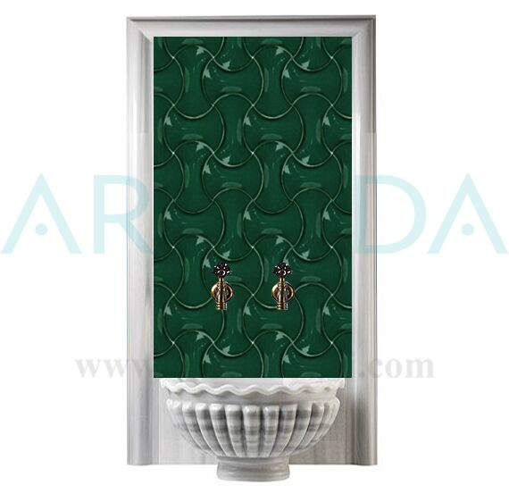 13x20 Zümrüt Yeşil Kemik Seramik Çini Türk Hamamı Karo