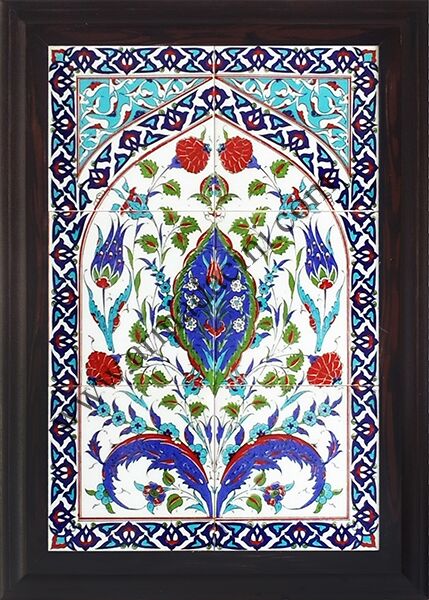 40x60 iznik Çini Gobek Desenli El Dekoru 508 Pano Kütahya ve iznik çinileri el yapımı çini karo türk çini sanatı desenleri osmanlı motifleri türk hamamı çini pano banyo mutfak çiniler seramik otel ev cami metro dekorasyon mosque masjid hand made interior ceramic tiles decoration turkısh bath bathroom fiyatları
