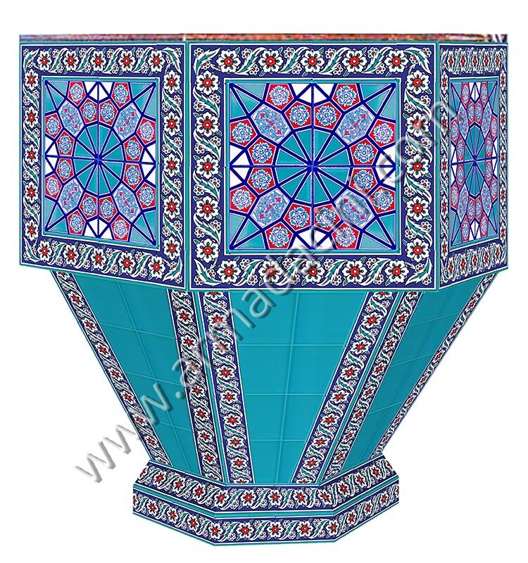 Cephede Köşeli Çini Kürsü Çalışması