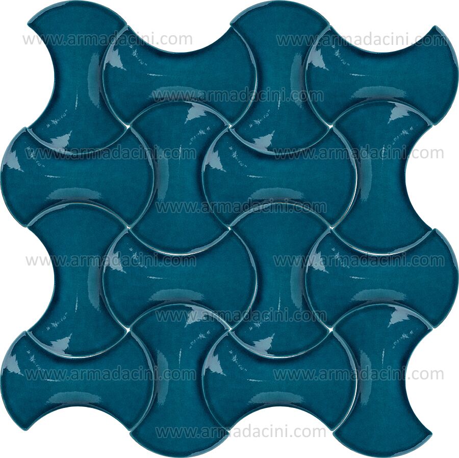 13x20 Turkuaz Kemik Seramik Çini Türk Hamamı Karo