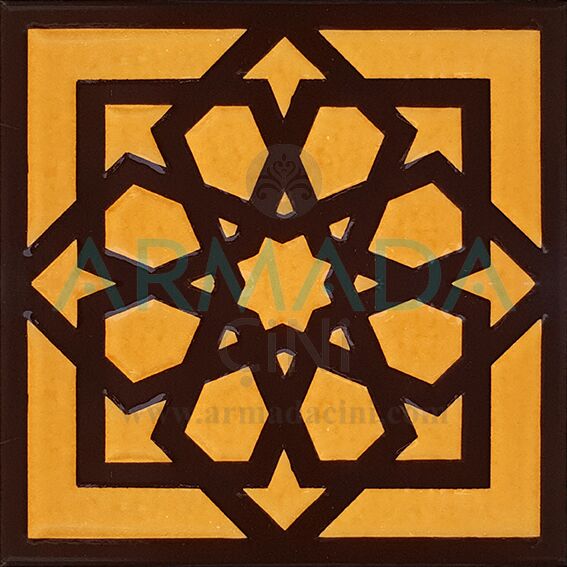 20x20 SP-101 Patterned Iznik Tile Tile Model (Seljuk Star) Original Original Real Seljuk Star Patterned Kütahya İznik Tile Ceramic Tile Models
