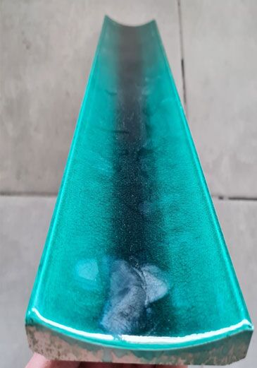 10x50 Bar önü Yeşil oluklu çini seramik