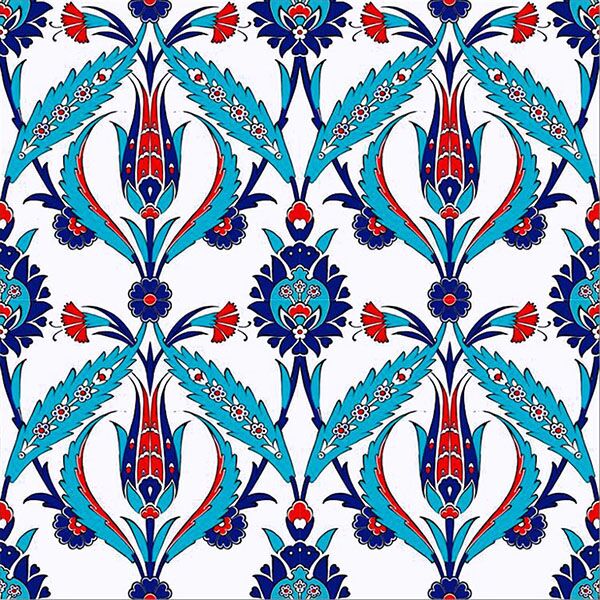 AC-2 Kırmızı Lale Desenli Cini Seramik Karo, Kütahya çinisi, Cami çinileri, Türk hamamı, arabic mosque, Banyo dekorasyon, fiyatları, örnekleri