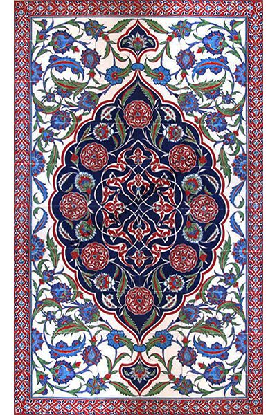 120x200 iznik Desenli Gobekli El Dekoru 945 Cini Pano Kütahya ve iznik çinileri el yapımı çini karo klasik türk çini sanatı desenleri osmanlı motifleri türk hamamı çini pano banyo mutfak çiniler seramik dekorasyon hand made interior ceramic tiles decoration turkısh bath bathroom çini fiyatları satıcıları fabrikalar