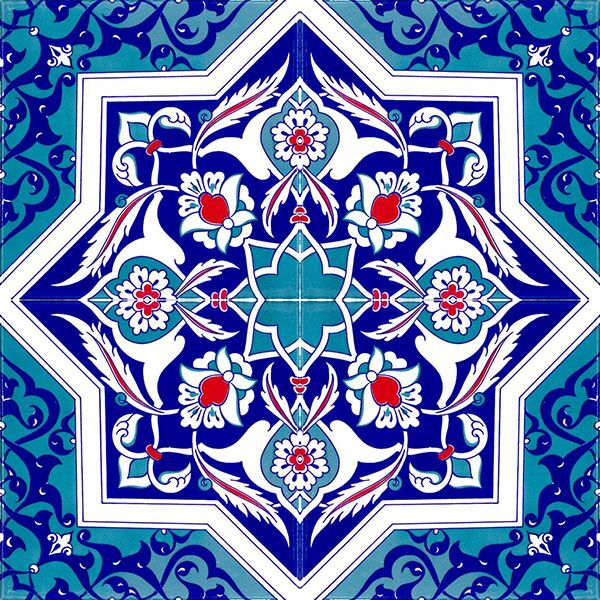 Kütahya china, iznik china, Mosque tiles, Patterned ceramic, Porcelain tile, Turkish bath, maroc, arabic tiles, AC-49 Star Patterned Cini Karo prices, samples