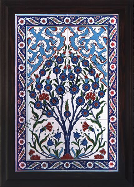 40x60 Kutahya Çini Hayat Agacı Desenli El Dekoru 514 Kütahya ve iznik çinileri el yapımı çini karo türk çini sanatı desenleri osmanlı motifleri türk hamamı çini pano banyo mutfak çiniler seramik otel ev cami metro dekorasyon mosque masjid hand made interior ceramic tiles decoration turkısh bath bathroom fiyatları