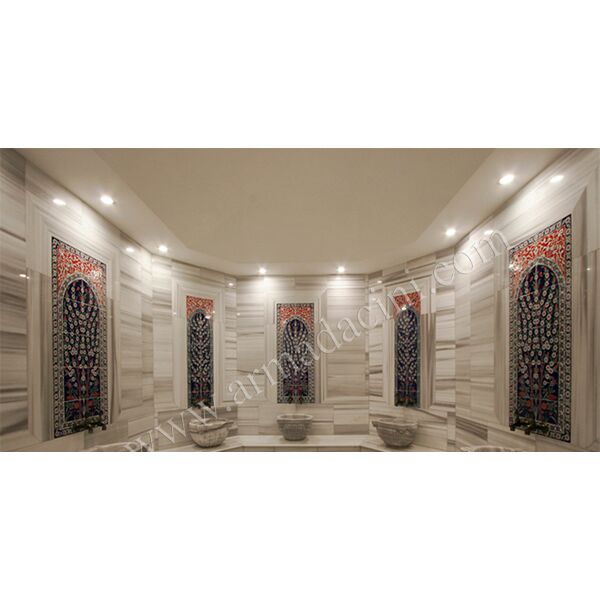 60x120 Hayat Ağacı çini Desenli Türk Hamamı