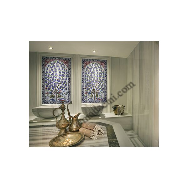 80x140 Hayat Ağacı Desenli Çini Türk Hamamı