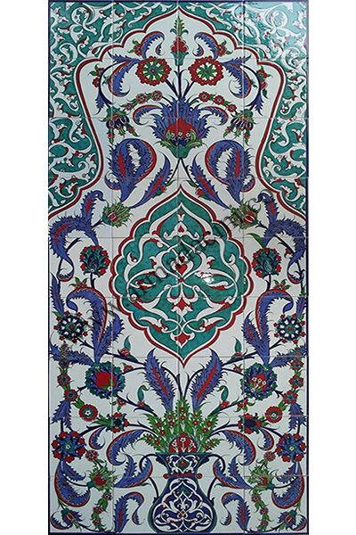 80x160 Madalyon Yesil Gobekli El Dekoru 810 Cini Kütahya ve iznik çinileri el yapımı çini karo türk çini sanatı desenleri osmanlı motifleri türk hamamı çini pano banyo çiniler seramik otel ev cami metro dekorasyon mosque masjid hand made interior ceramic tiles decoration turkısh bath bathroom fiyatları satıcıları