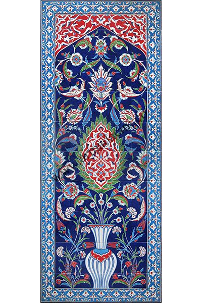 80x200 Kobalt Saksılı Rumi Desenli El isi 865 Cini Pano Kütahya ve iznik çinileri el yapımı çini karo klasik türk çini sanatı desenleri osmanlı motifleri türk hamamı çini pano banyo mutfak çiniler seramik dekorasyon hand made interior ceramic tiles decoration turkısh bath bathroom çini fiyatları satıcıları fabrikalar
