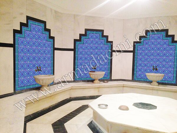 AC-12 Selcuk Yıldız Desenli Cini Karo, Kütahya çinisi, iznik çini, Cami çinileri, Türk hamamı, maroc, arabic mosque dekorasyon, tiles, fiyatları, örnekleri