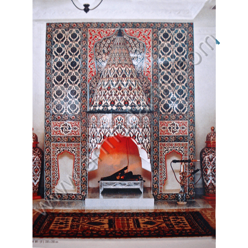 Eldekoru Cini Somine Otel Dekorasyonu Çalışması Kütahya ve iznik çinileri osmanlı motifleri türk hamamı çini pano seramik dekorasyon hand made interior tile